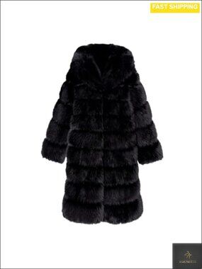 Lisa Colly Plus Size Faux Fur Hooded Jacket Long Sleeve Winter Coat
